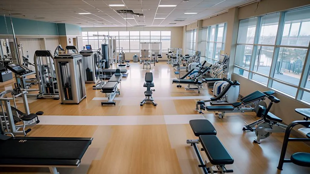 Gym floor fitted with commercial cardio and strength equipment